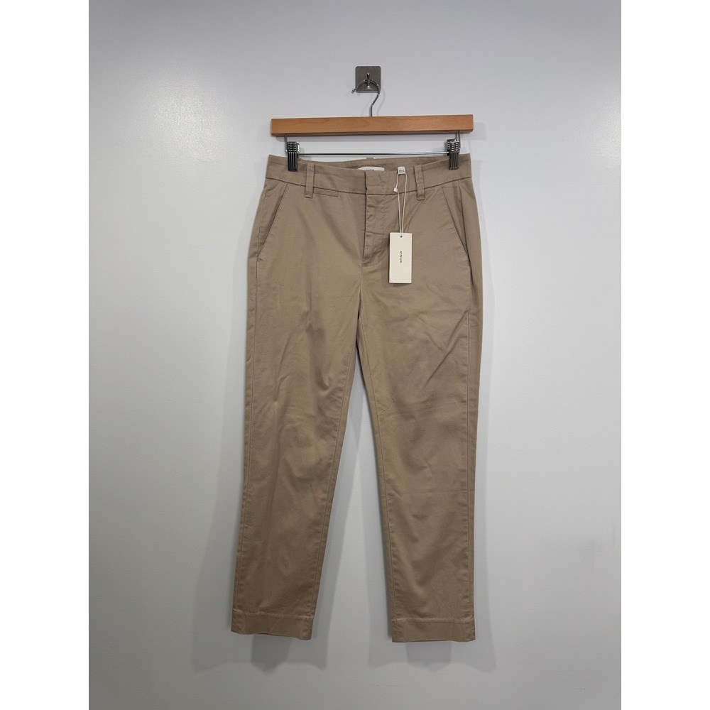 NWT Vince Women Tan Chino Stretch Cotton Trousers VR72821558 Size 2